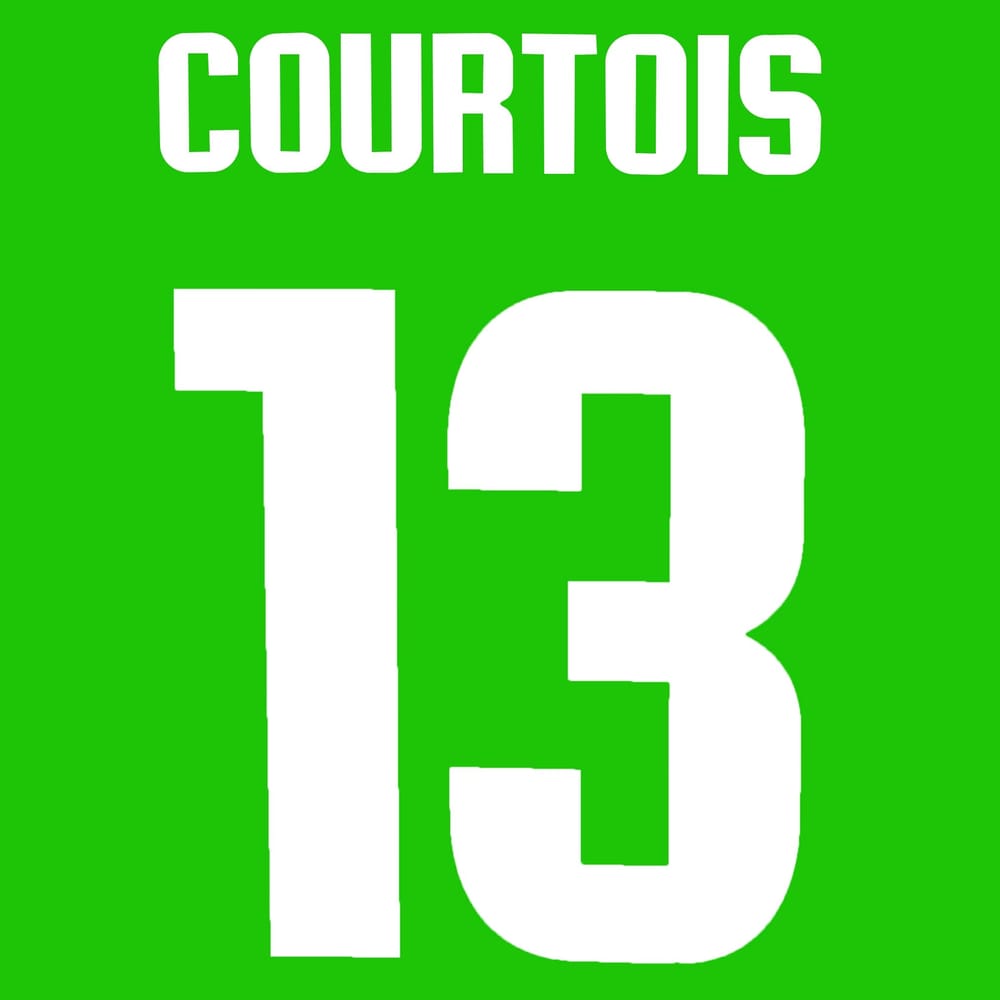 2013-14 Atletico Madrid GK Courtois #13 Name Set