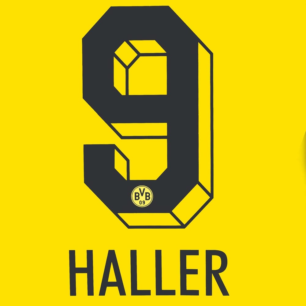 2022-24 Borussia Dortmund Home/European Haller #9 Name Set
