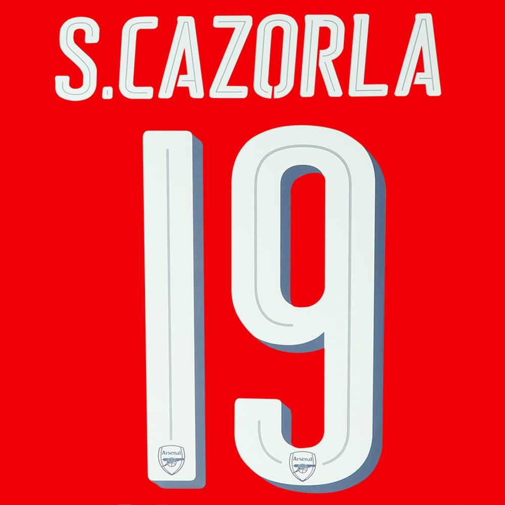 2016-17 Arsenal Home Cup S. Cazorla #19 Name Set