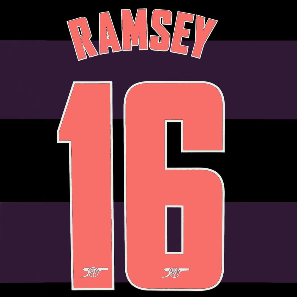 2012-13 Arsenal Away Cup Ramsey #16 Name Set