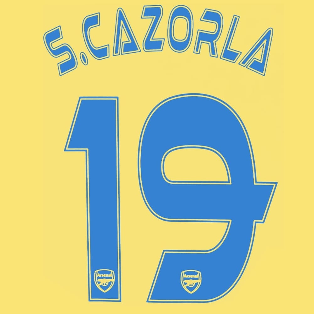 2013-14 Arsenal Away Cup S. Cazorla #19 Name Set