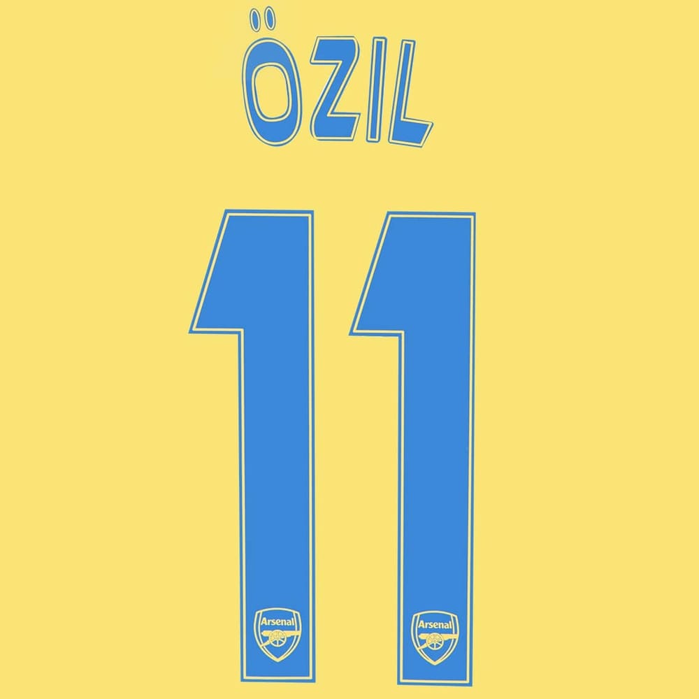 2013-14 Arsenal Away Cup Ozil #11 Name Set