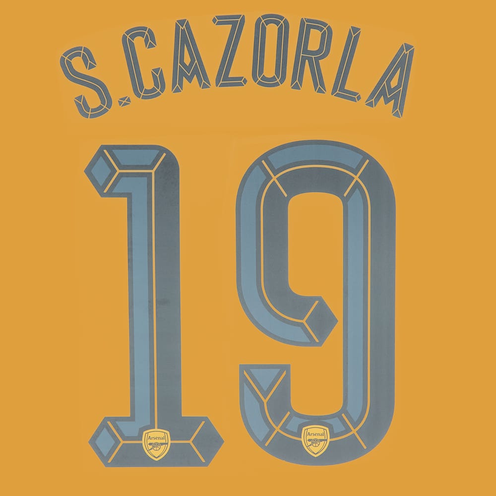 2015-16 Arsenal Away Cup S. Cazorla #19 Name Set