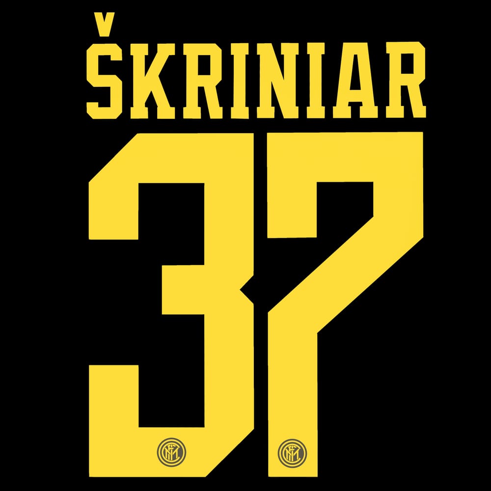 2019-20 Inter Milan Third Skriniar #37 Name Set