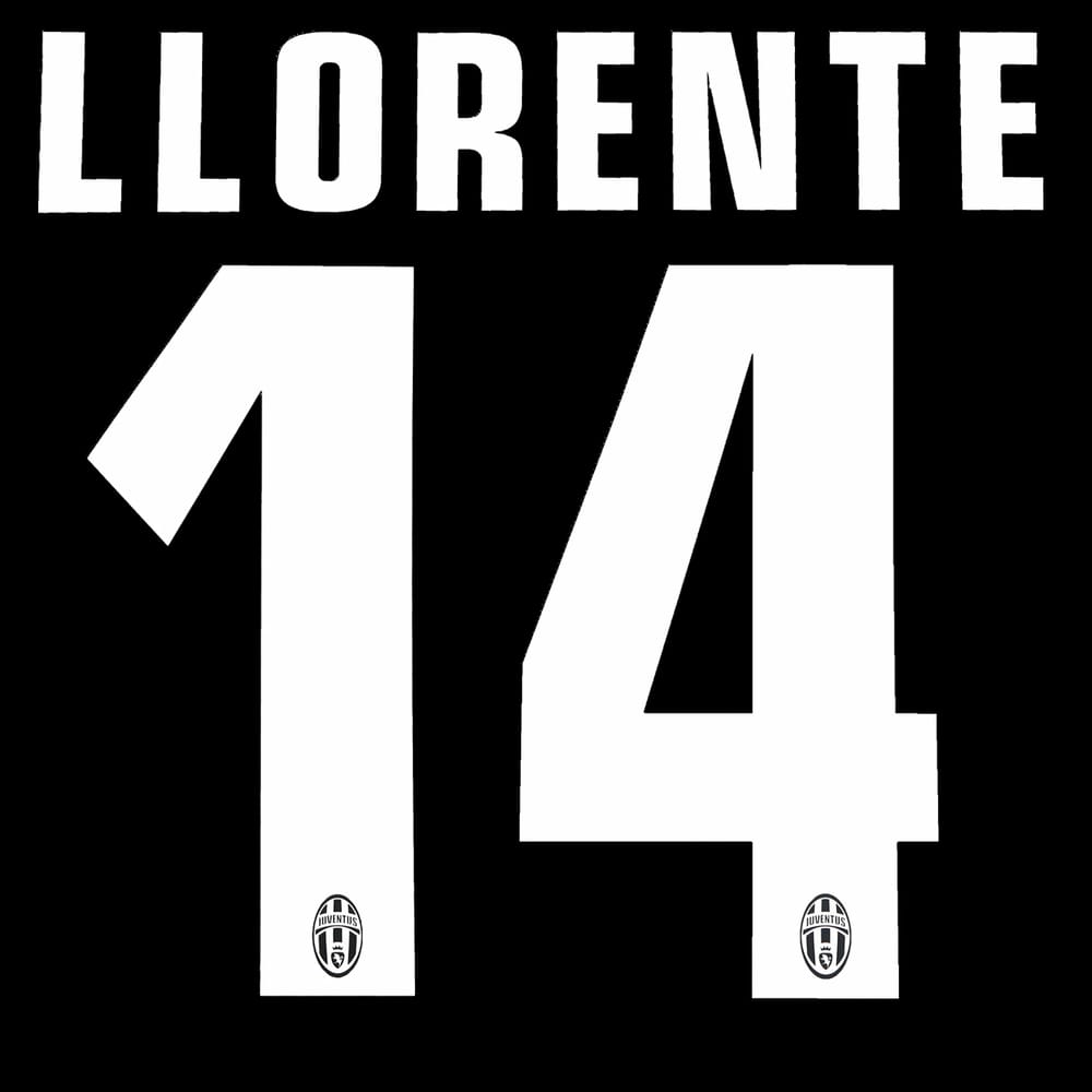 2012-14 Juventus Away/Home Llorente #14 Name Set