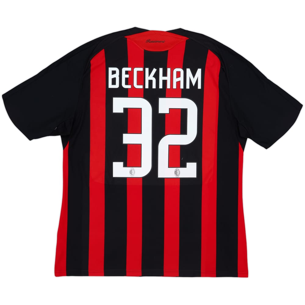 2008-09 AC Milan Home Shirt Beckham #32 - 6/10 - (XL)