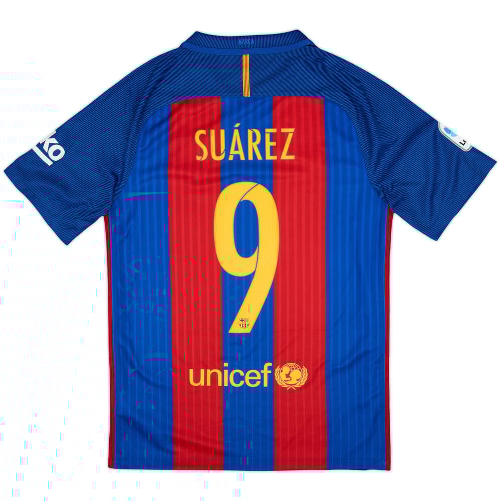 2016-17 Barcelona Home Shirt Suarez #9 - 10/10 - (S)