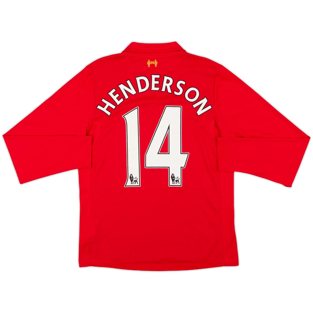 2012-13 Liverpool Home L/S Shirt Henderson #14 - 8/10 - (S)