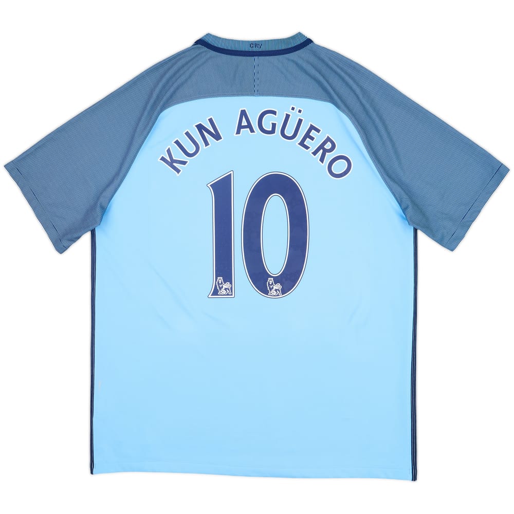 2016-17 Manchester City Home Shirt Kun Aguero #10 - 8/10 - (XL)