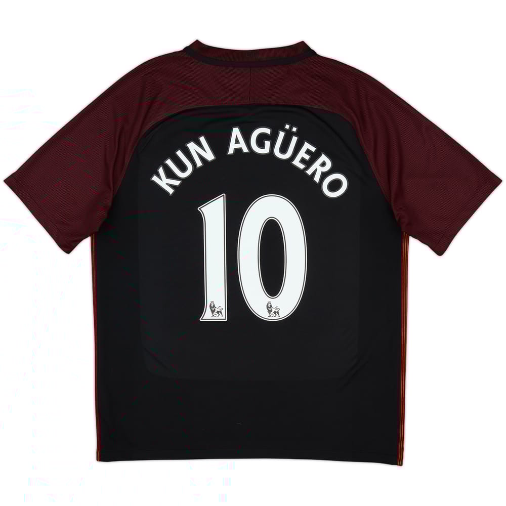 2016-17 Manchester City Away Shirt Kun Aguero #10 - 8/10 - (L)