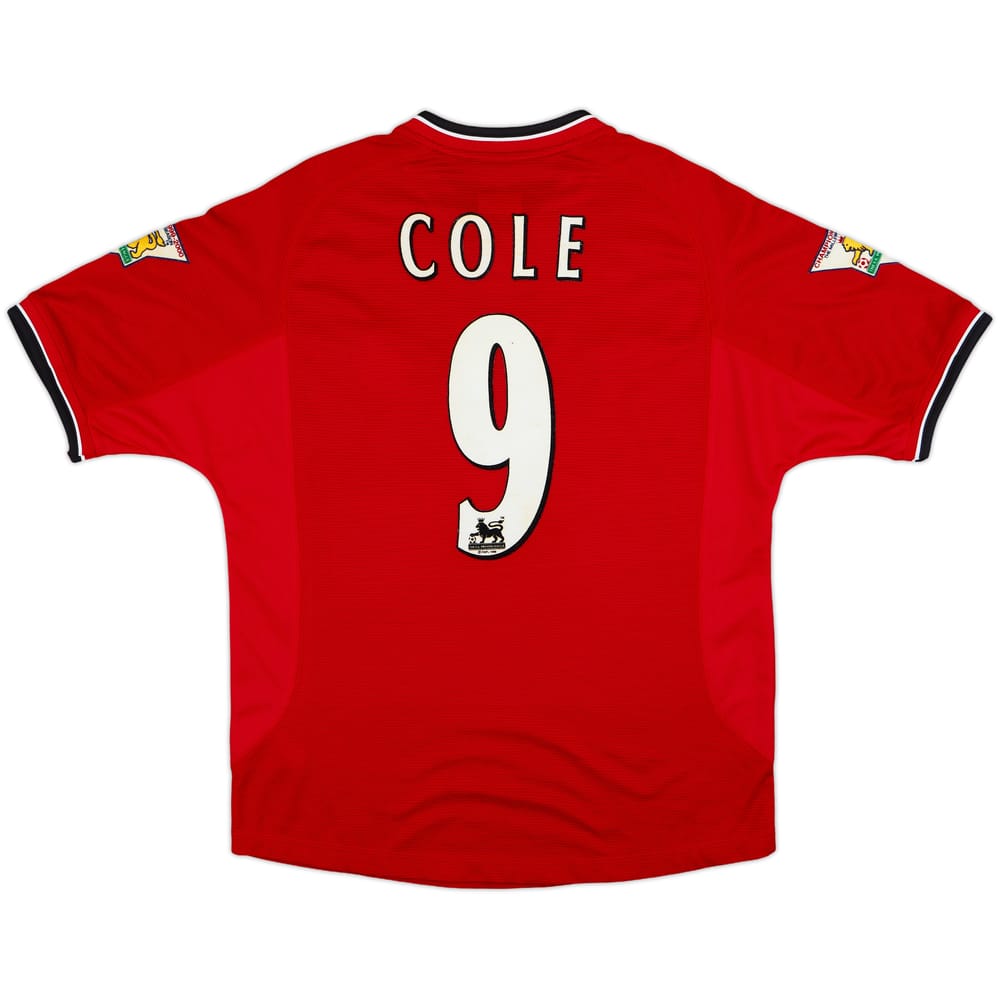 2000-02 Manchester United Home Shirt Cole #9 - 8/10 - (Y)