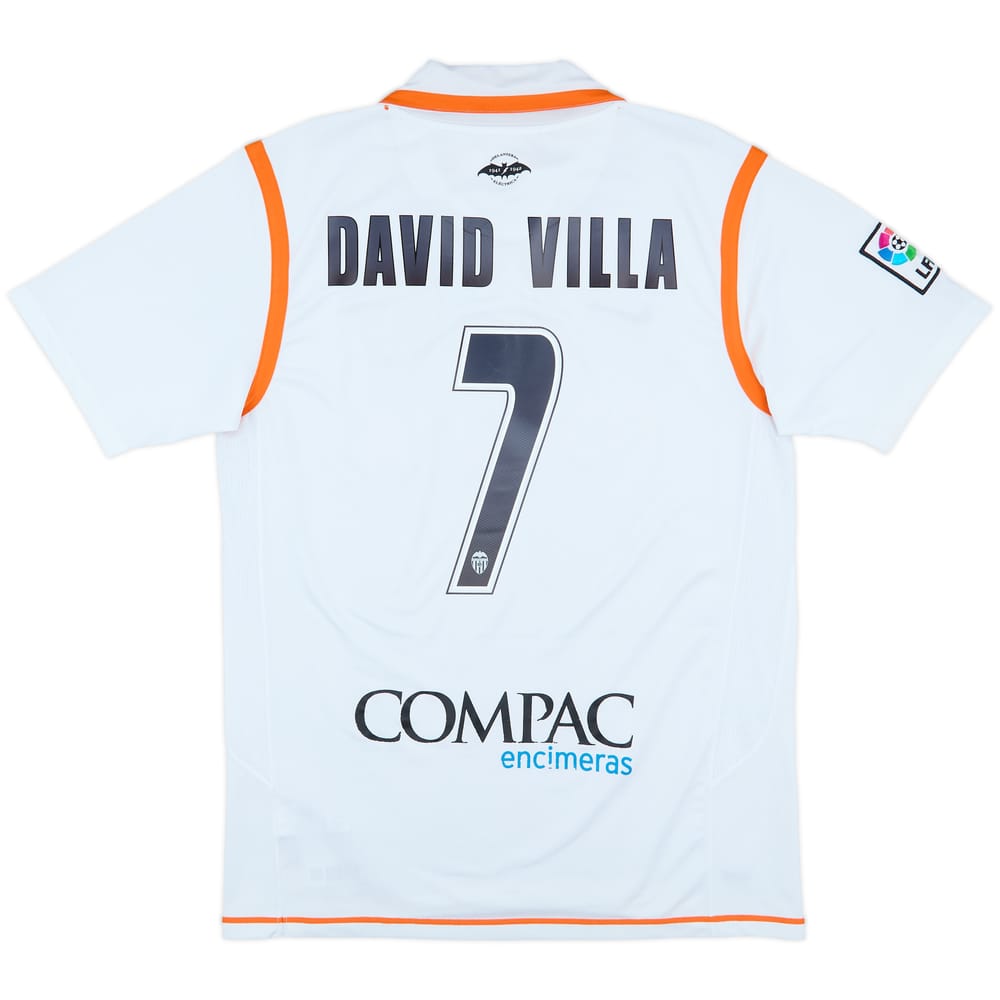 2007-08 Valencia Home Shirt David Villa #7 - 6/10 - (L)
