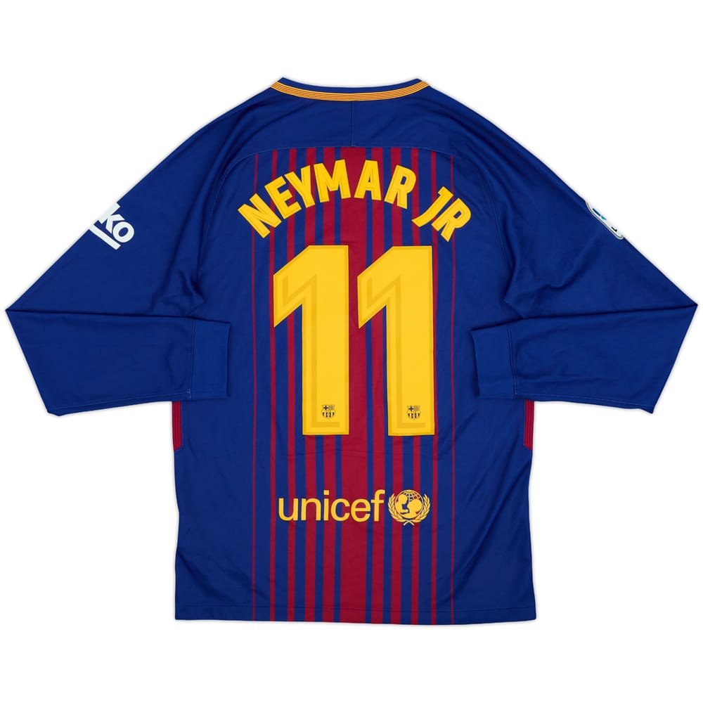 2017-18 Barcelona Home L/S Shirt Neymar Jr #11 - 8/10 - (S)
