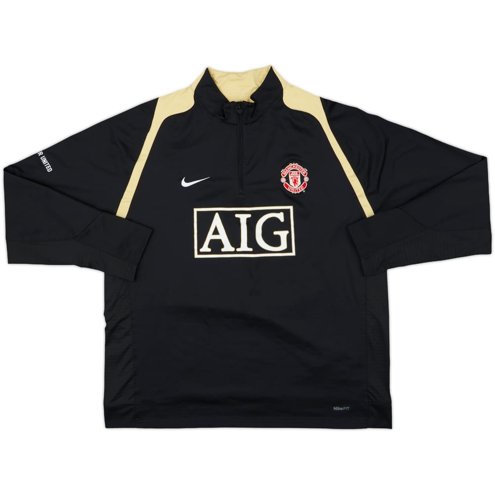 2007-08 Manchester United Nike 1/4 Zip Training Top - 8/10 - (XL)