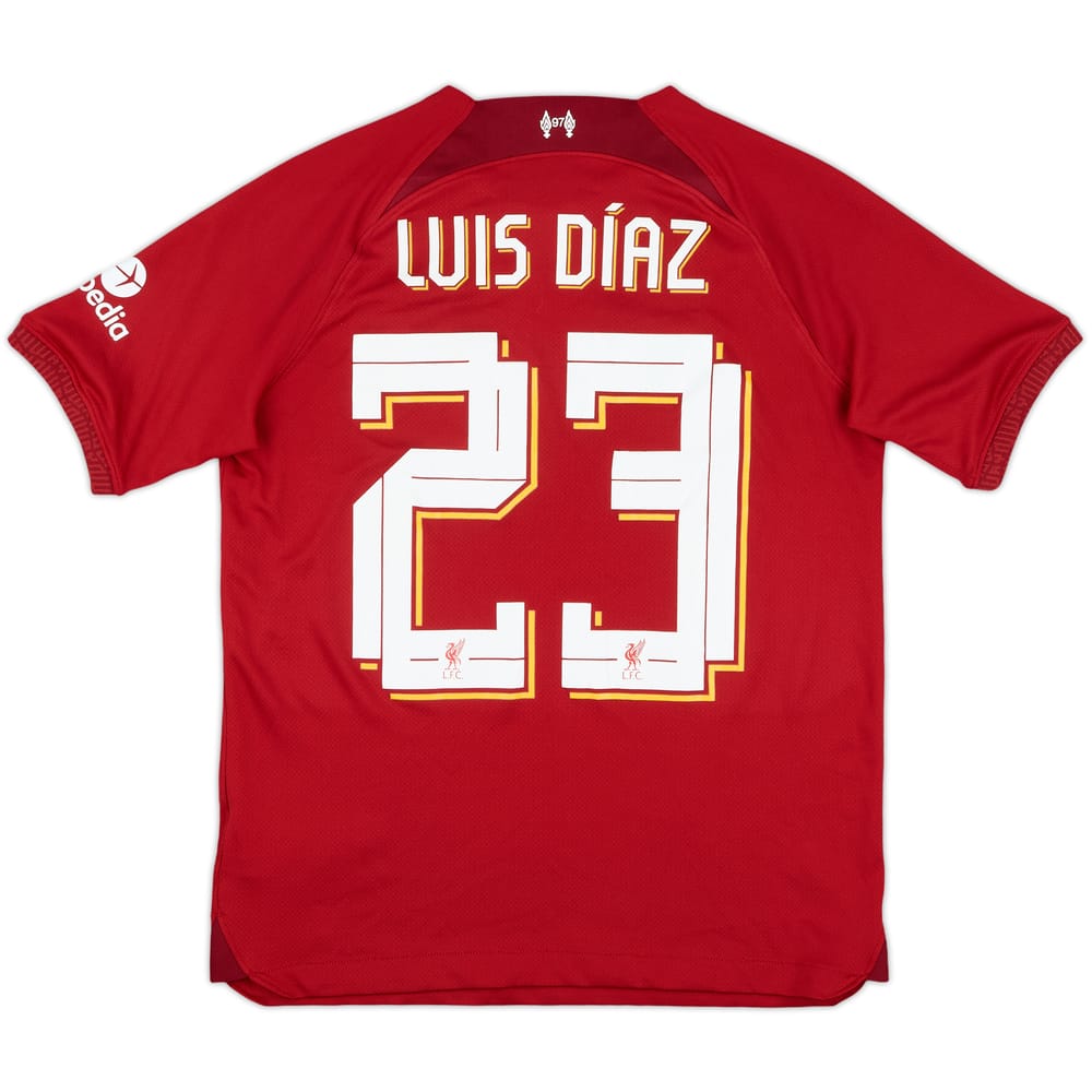 2022-23 Liverpool Home Shirt Luis Diaz #23 - 8/10 - (XL.Boys)