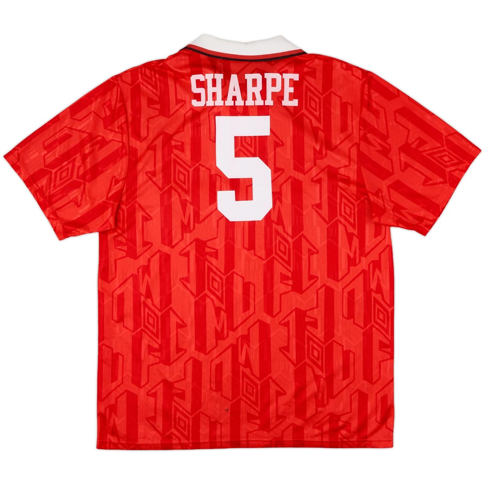 1992-94 Manchester United Home Shirt Sharpe #5 - 5/10 - (XL)