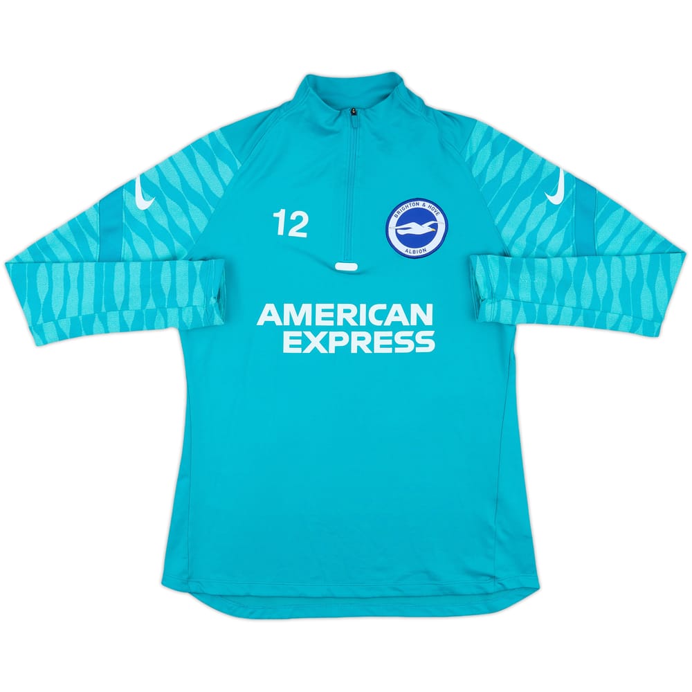2021-22 Brighton Nike Player Issue Nike 1/4 Zip Drill Top #12 (Mwepu) - 9/10 - (M)