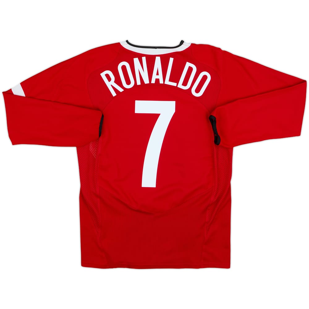 2004-06 Manchester United Home L/S Shirt Ronaldo #7 - 8/10 - (XL.Boys)