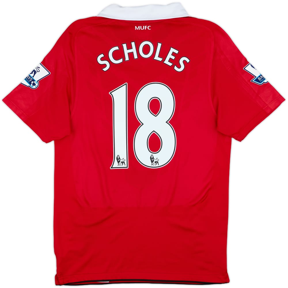 2010-11 Manchester United Home Shirt Scholes #18 - 9/10 - (S)
