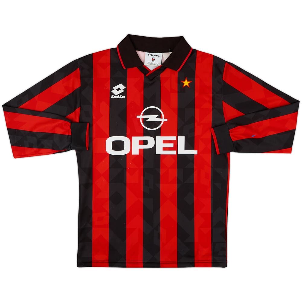 1995-96 AC Milan Home L/S Shirt - 8/10 - (S)