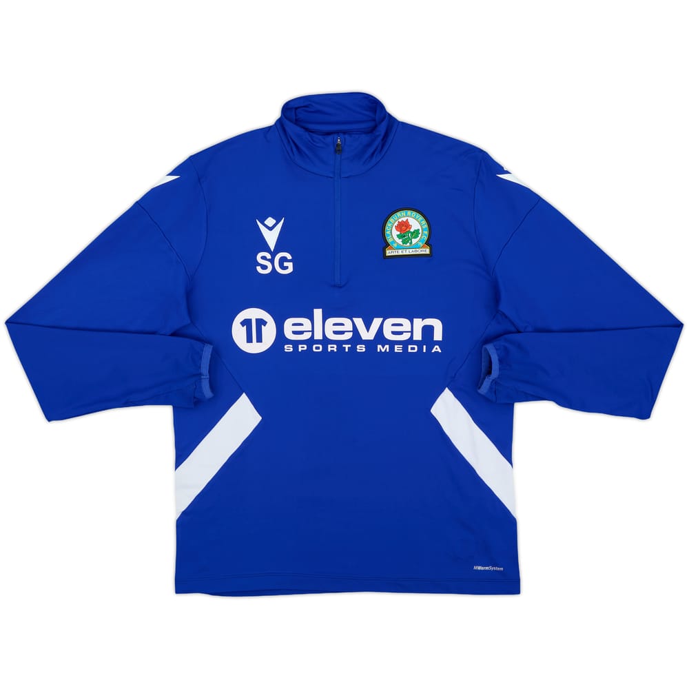2021-22 Blackburn Staff Issue Macron 1/4 Zip Sweat Top 'SG' - 7/10 - (S)