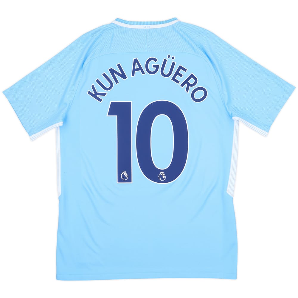 2017-18 Manchester City Home Shirt Kun Aguero #10 - 6/10 - (M)