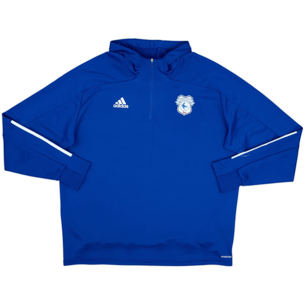 2020-21 Cardiff City adidas 1/4 Zip Hooded Drill Top - 10/10 - (XXL)