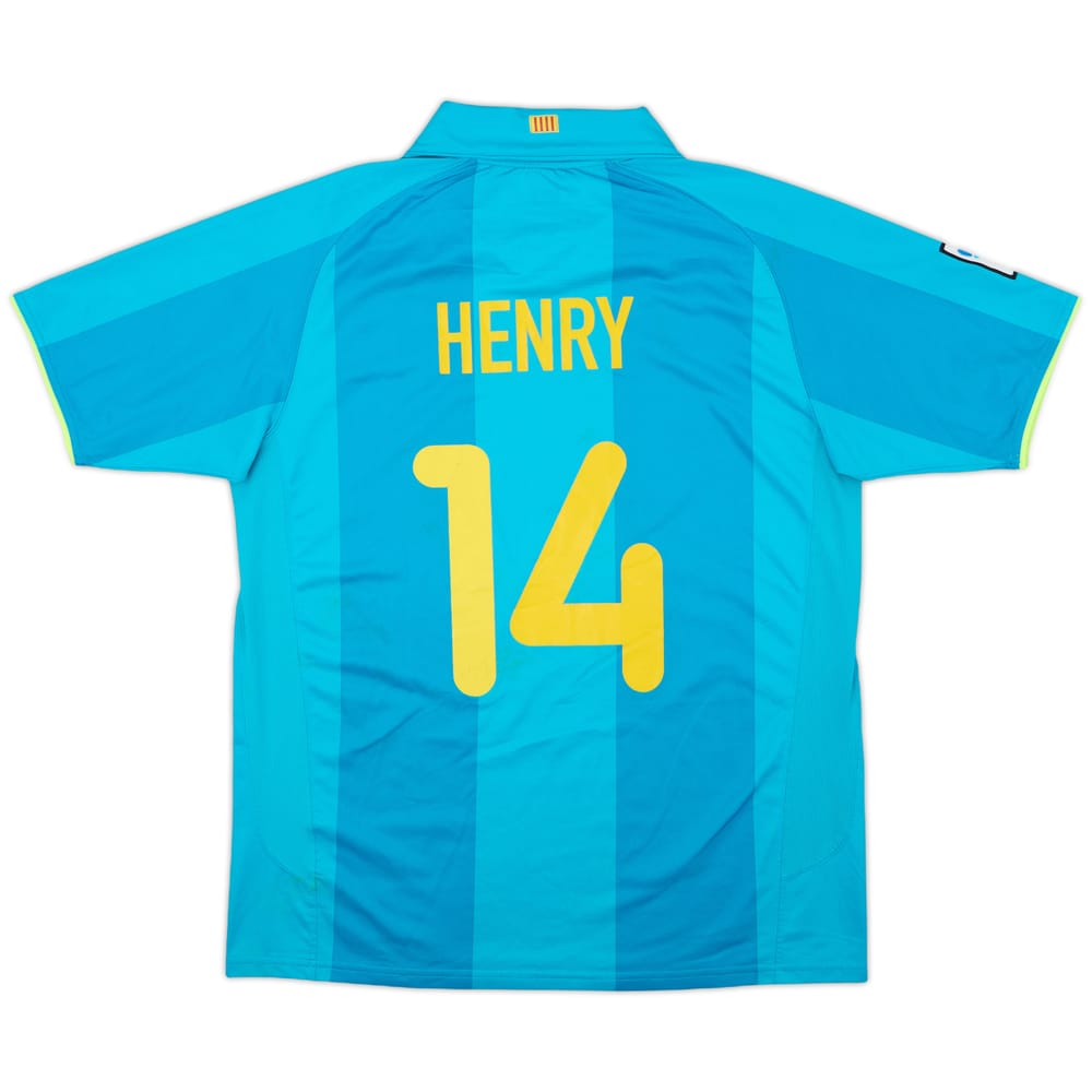 2007-09 Barcelona Away Shirt Henry #14 - 7/10 - (L)