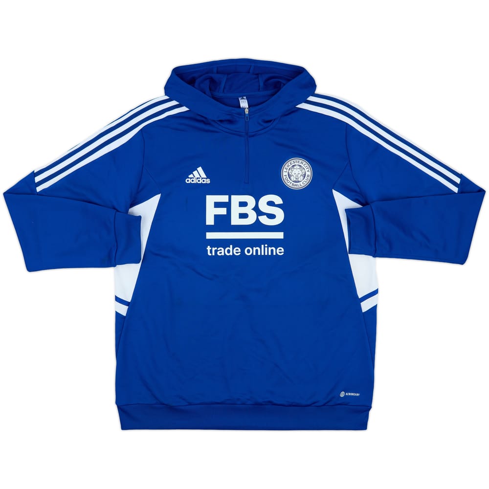2022-23 Leicester City adidas 1/4 Zip Hooded Training Top - 8/10 - (XL)
