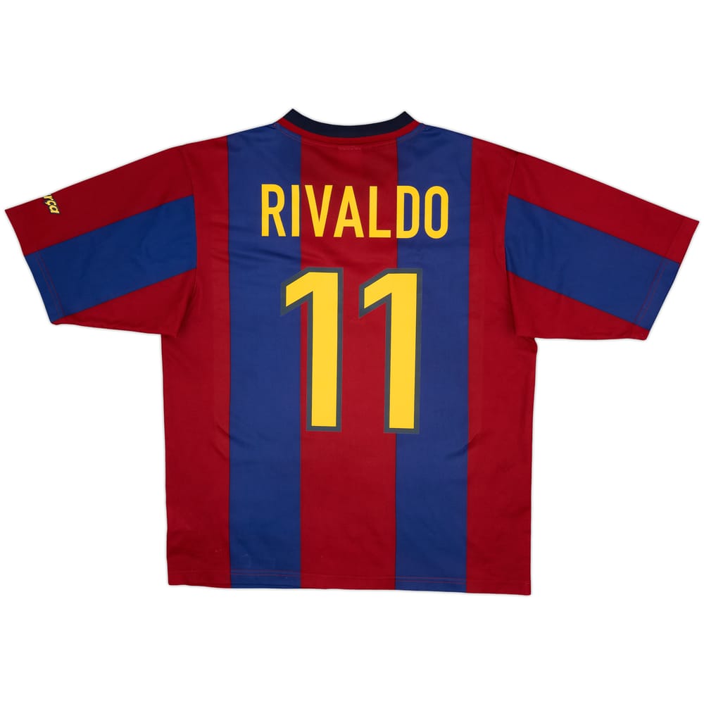 1998-00 Barcelona Basic Home Shirt Rivaldo #11 - 8/10 - (M)