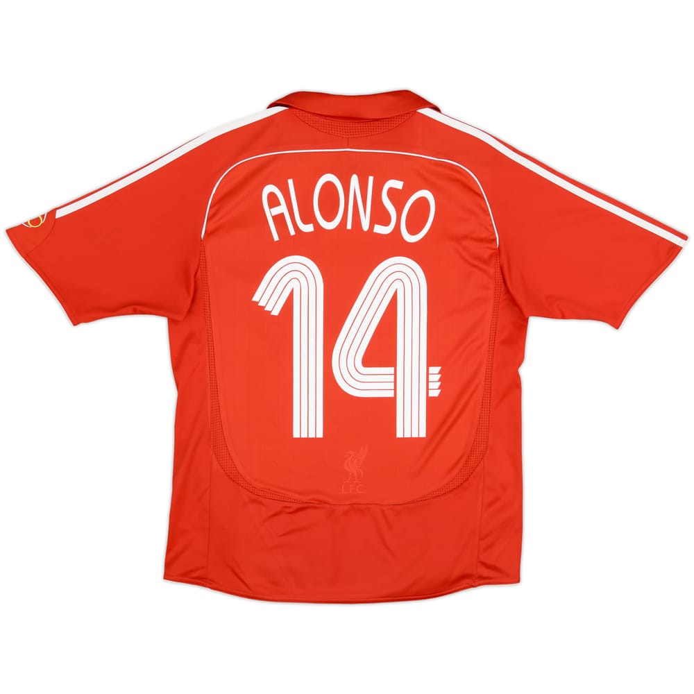 2006-08 Liverpool Home Shirt Alonso #14 - 7/10 - (XL.Boys)