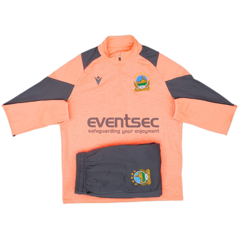 2021-22 Linfield Macron 1/4 Zip Tracksuit - 9/10 - (S)