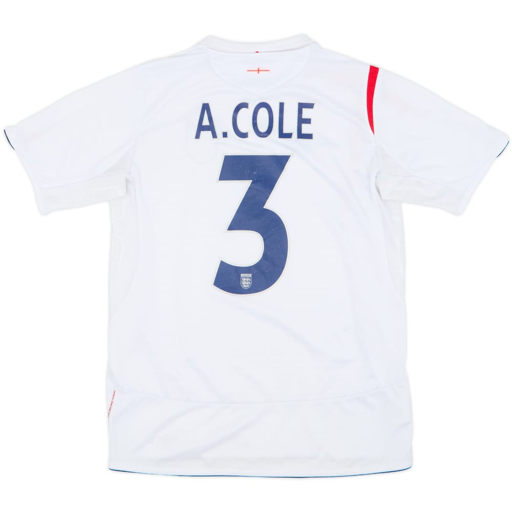 2005-07 England Home Shirt A.Cole #3 - 6/10 - (XL.Boys)