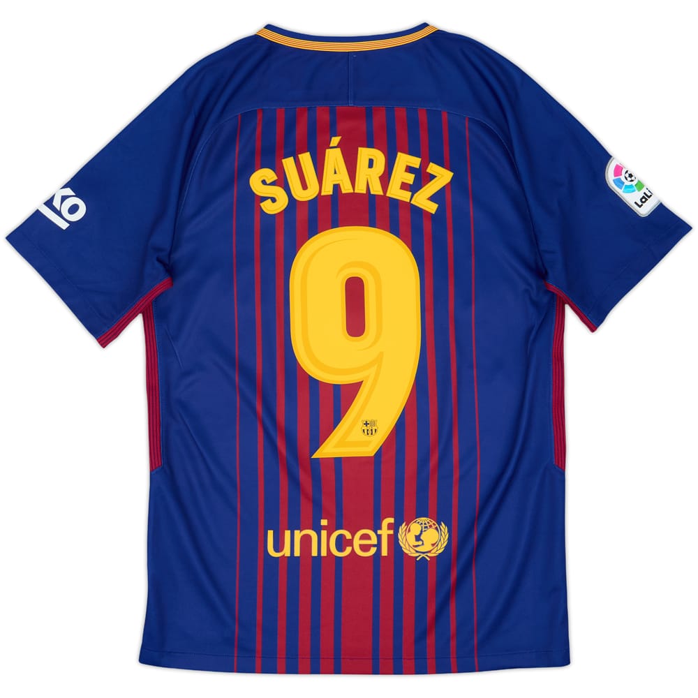 2017-18 Barcelona Home Shirt Suarez #9 - 8/10 - (S)