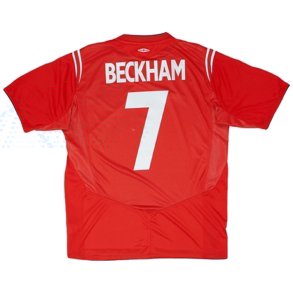 2004-06 England Away Shirt Beckham #7 - 6/10 - (L)