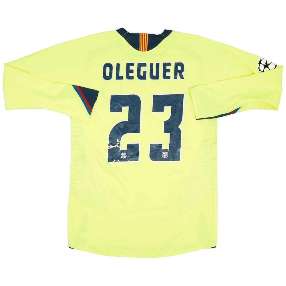 2005-06 Barcelona Match Worn Champions League Away L/S Shirt Oleguer #23