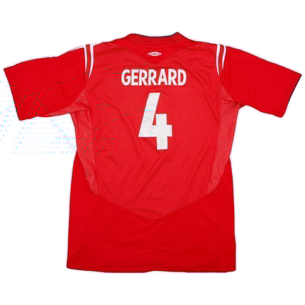 2004-06 England Away Shirt Gerrard #4 - 7/10 - (XL.Boys)