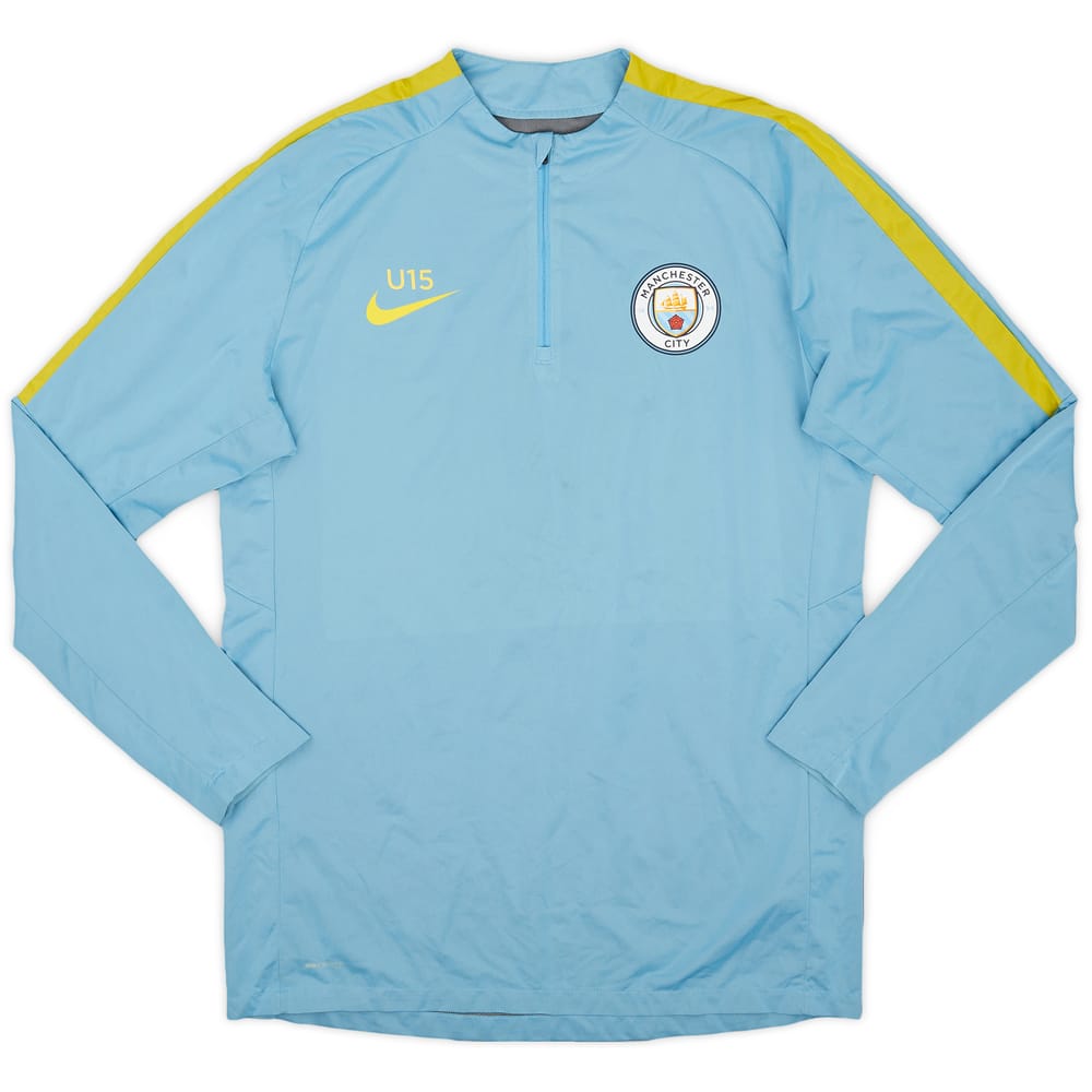 2016-17 Manchester City Youth Player Issue 1/4 Zip Drill Top U15 - 7/10 - (M)