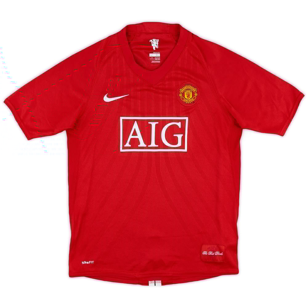 2007-09 Manchester United Home Shirt - 9/10 - (XL.Boys)