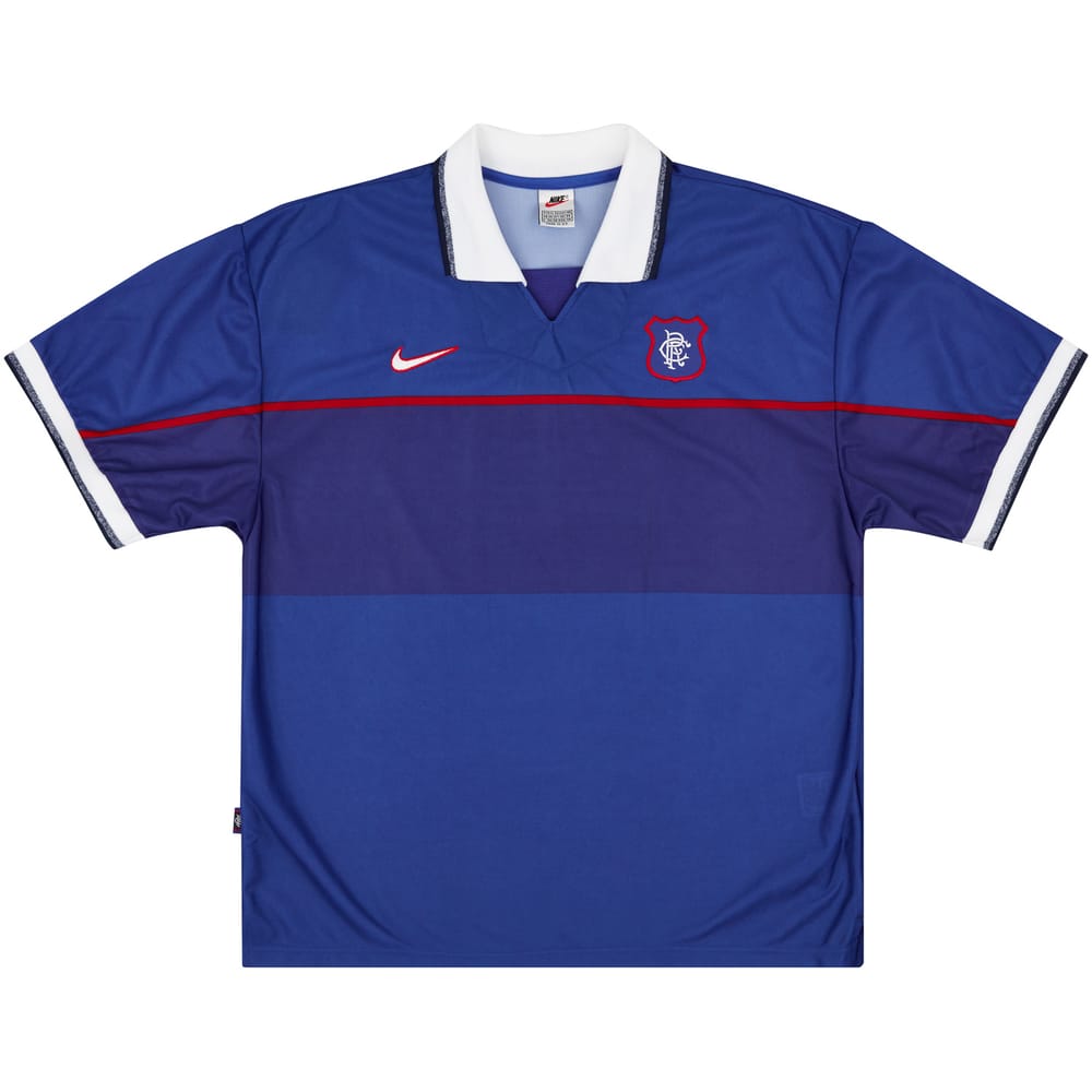 1997-98 Rangers Match Issue European Home Shirt Bjorklund #6