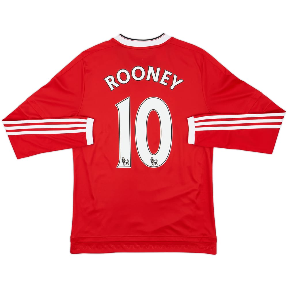 2015-16 Manchester United Home L/S Shirt Rooney #10 - 7/10 - (XL.Boys)