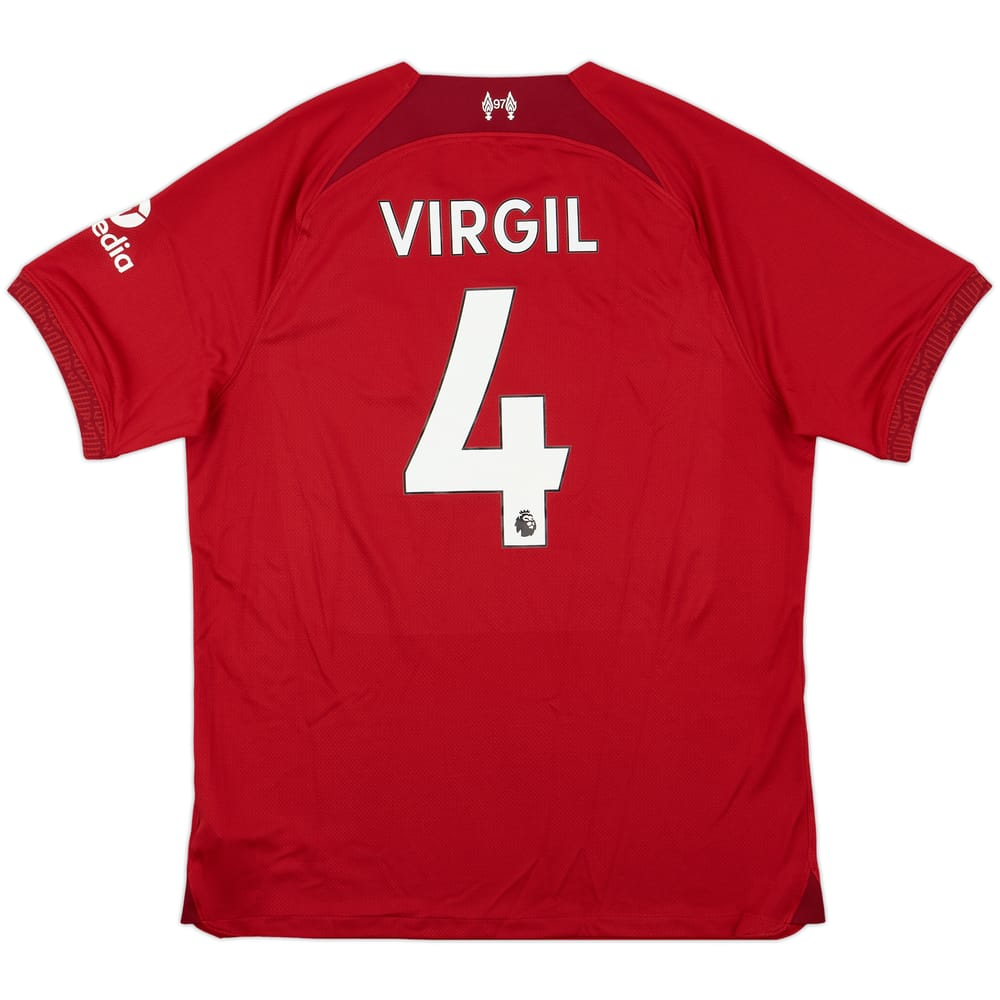 2022-23 Liverpool Home Shirt Virgil #4 - 9/10 - (L)