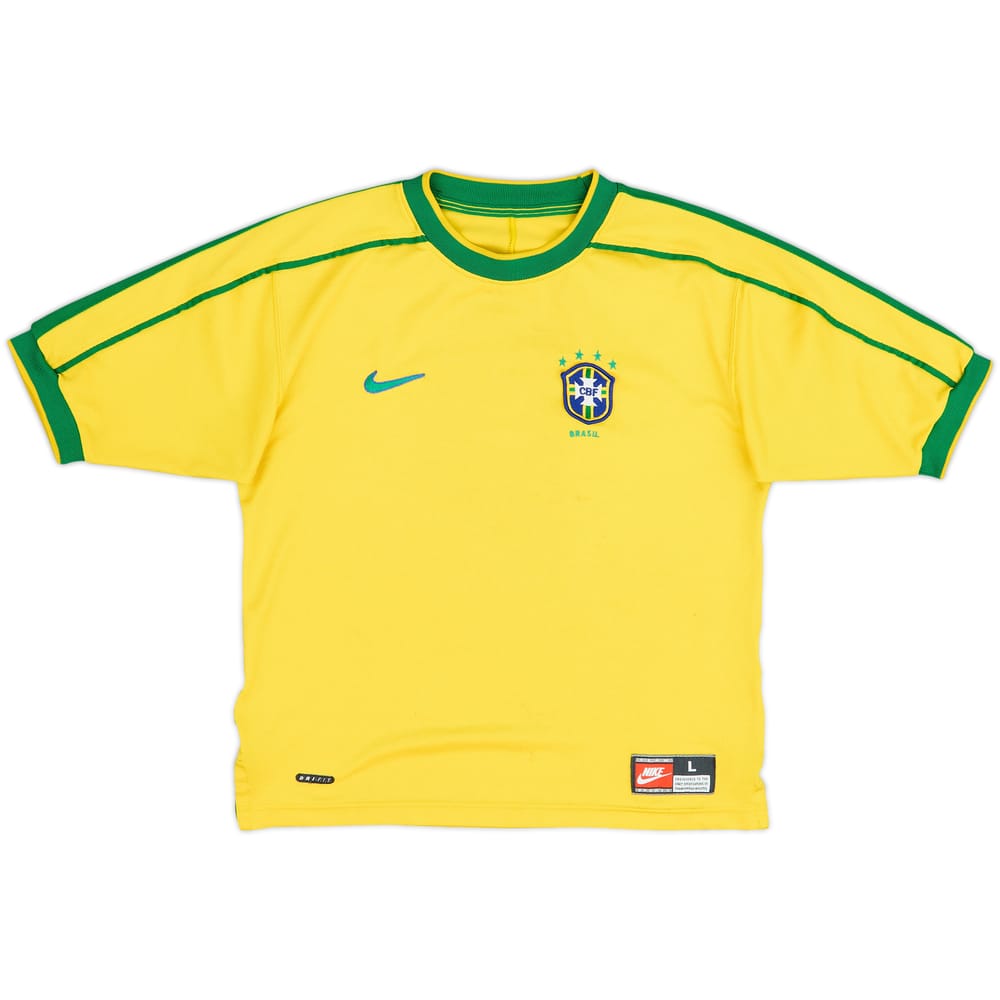 1998-00 Brazil Home Shirt - 7/10 - (L.Boys)