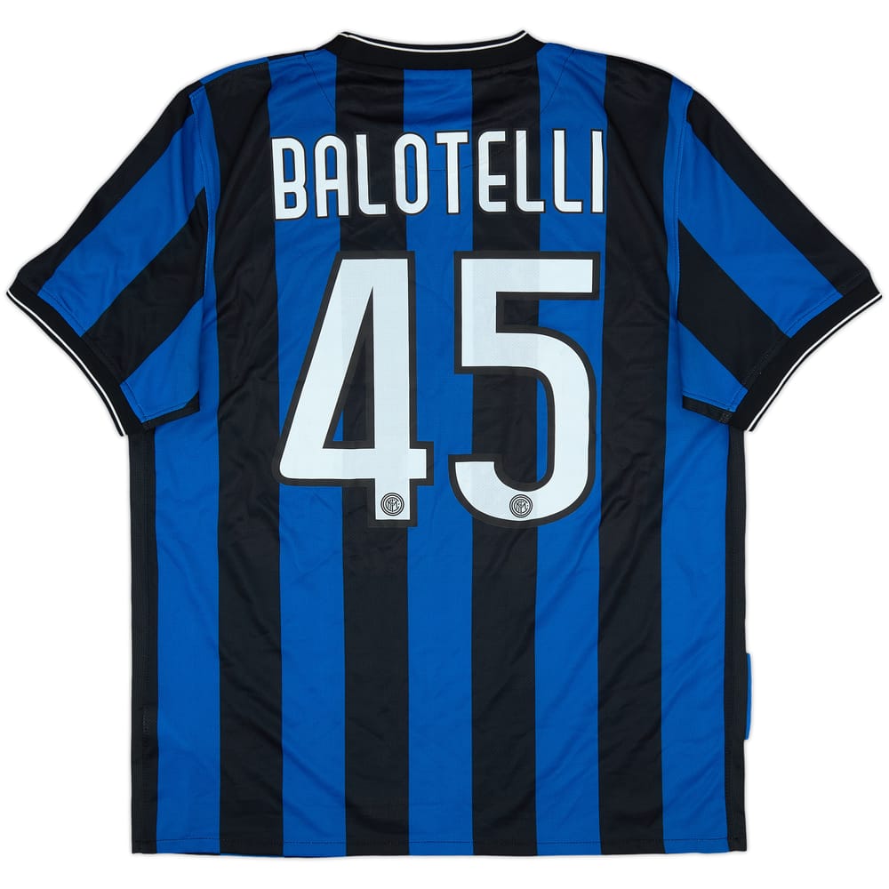 2009-10 Inter Milan Home Shirt Balotelli #45 - 6/10 - (L)