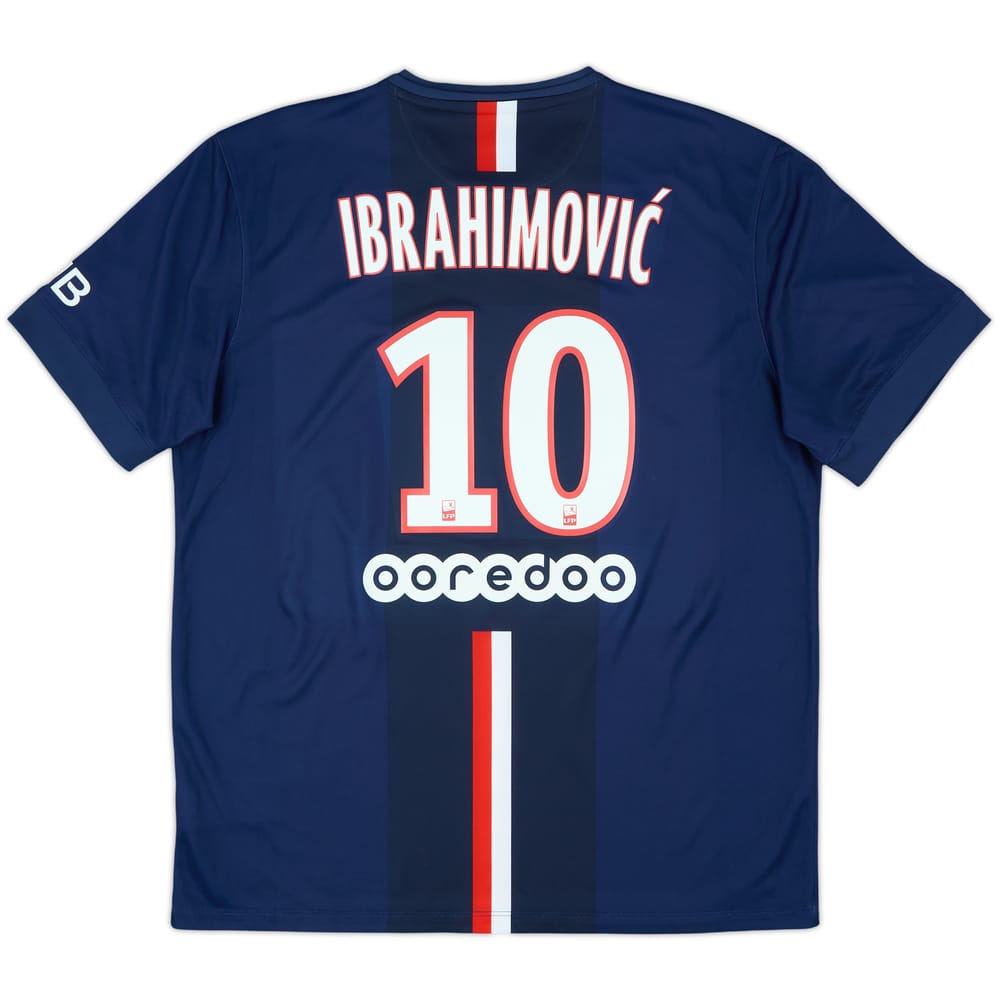 2014-15 Paris Saint-Germain Home Shirt Ibrahimovic #10 - 9/10 - (XL)