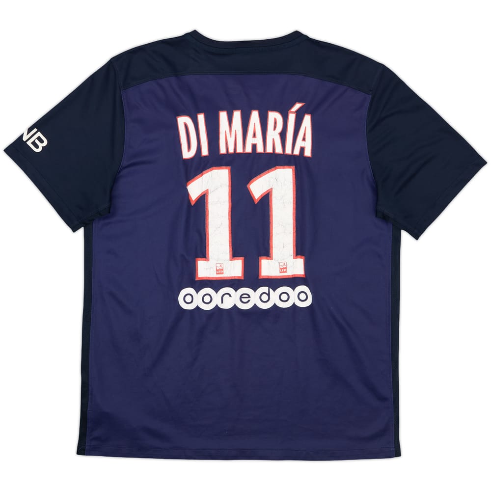 2015-16 Paris Saint-Germain Home Shirt Di Maria #11 - 5/10 - (L)