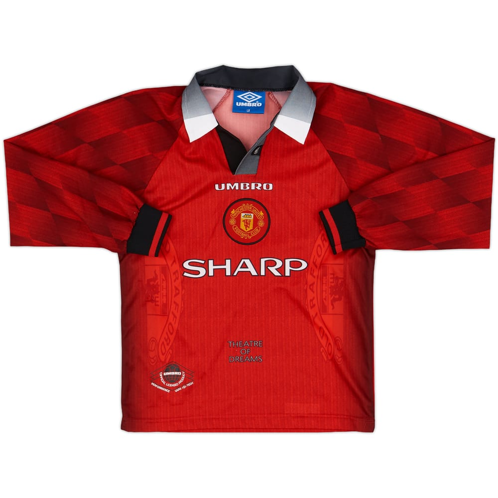 1996-98 Manchester United Home L/S Shirt - 6/10 - (L.Boys)