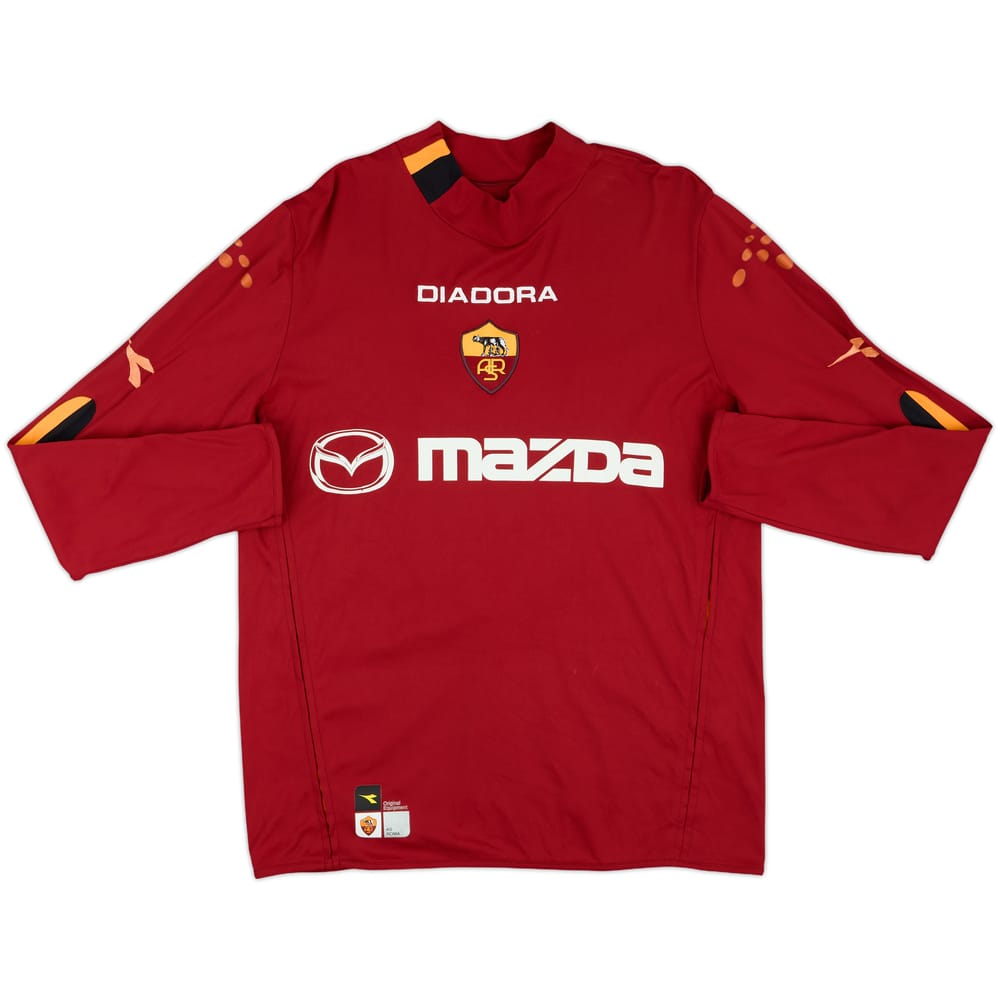 2003-04 Roma Match Issue Home L/S Shirt #9