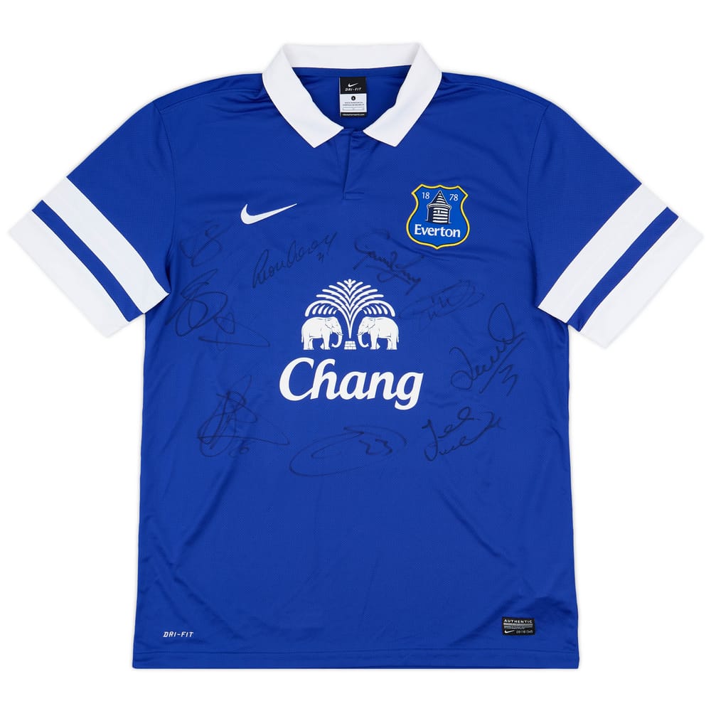 2013-14 Everton Signed Home Shirt - 10/10 - (L)