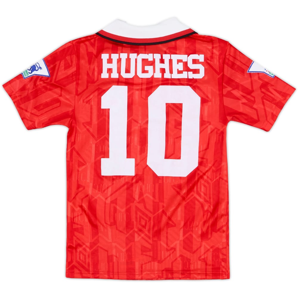 1992-94 Manchester United Home Shirt Hughes #10 - 6/10 - (S.Boys)